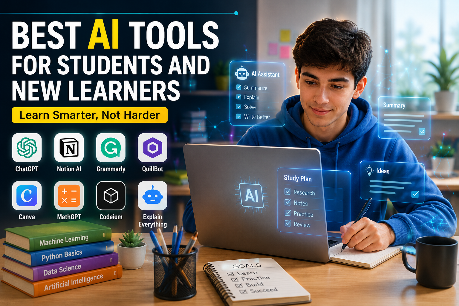 Best AI Tools for Students and New Learners using AI assistants for study, writing, research, and learning in 2026