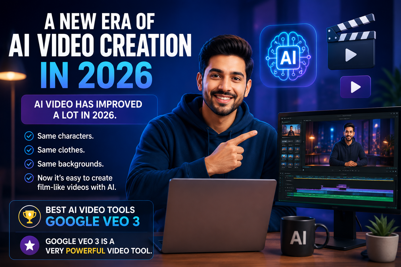AI Video Creation in 2026 featuring Google Veo 3 and advanced AI video generation tools
